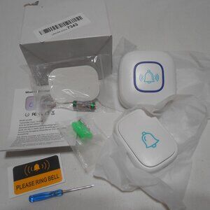 LOVIN WATERPROOF WIRELESS CHIME DOORBELL WHITE COMPLETE KIT OPEN BOX AMAZON 🎁